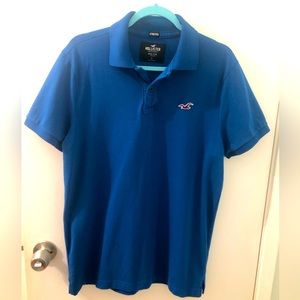 EUC Hollister Men’s Short Sleeve Epic Flex Polo Shirt in Blue; Size L